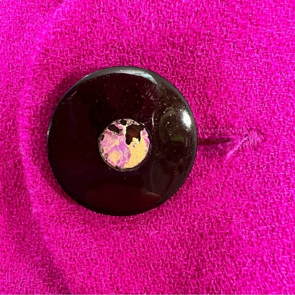 Vintage magenta pink 100% pure wool fitted cropped blazer bolero jacket 6 - Picture 14 of 14